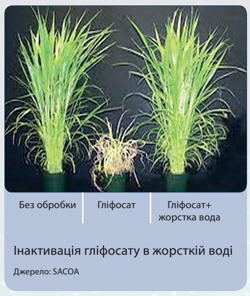 Інактивація гліфосату в жорсткій воді